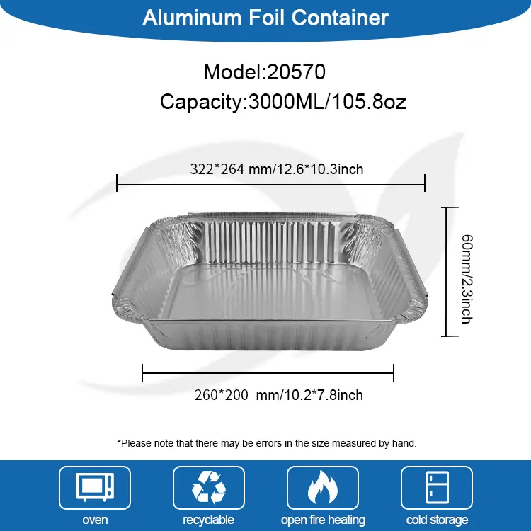 Płyty z grilla o dużej pojemności srebrne aluminiowe pojemniki na folii