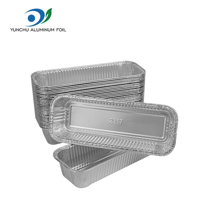 Prostokątne bagietki srebrne aluminiowe pojemniki na folii Prostokątne bagietki srebrne aluminiowe pojemniki na folii