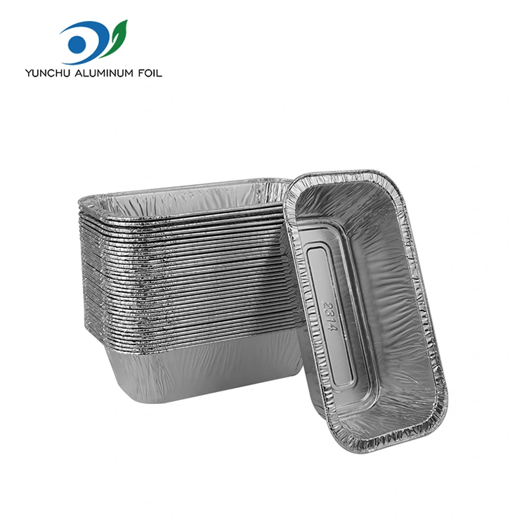 Prostokątne pojemniki na frytkę powietrza srebrne aluminiowe folii