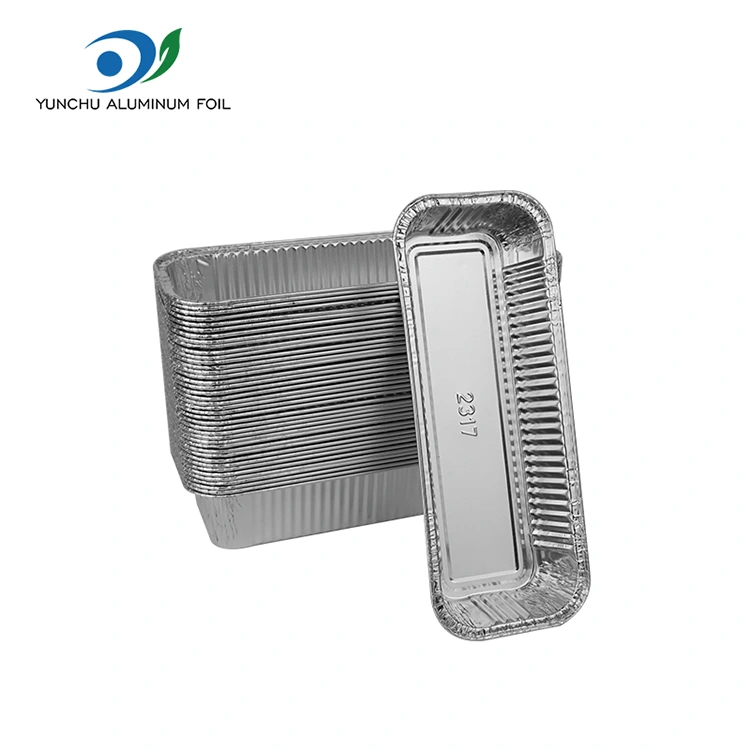 Prostokątne bagietki srebrne aluminiowe pojemniki na folii