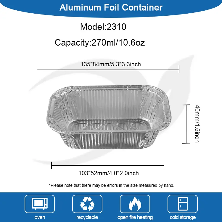 Square Air Fryer Catering Srebrny aluminiowy pojemniki