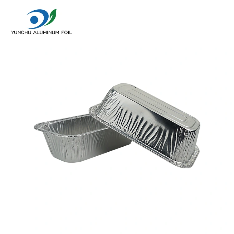 Prostokątne pojemniki na frytkę powietrza srebrne aluminiowe folii