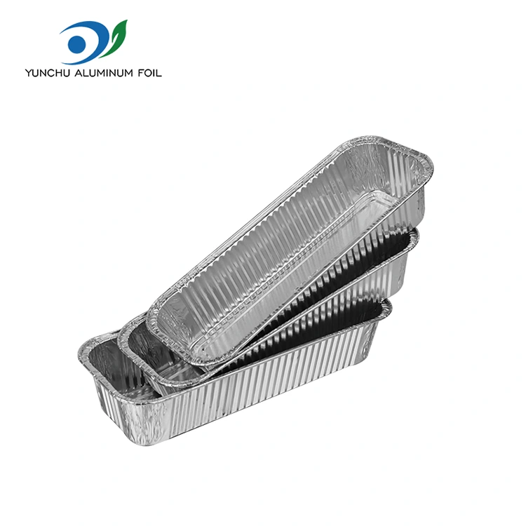 Prostokątne bagietki srebrne aluminiowe pojemniki na folii