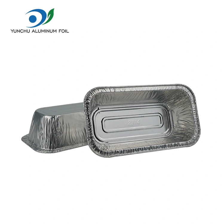 Prostokątne pojemniki na frytkę powietrza srebrne aluminiowe folii