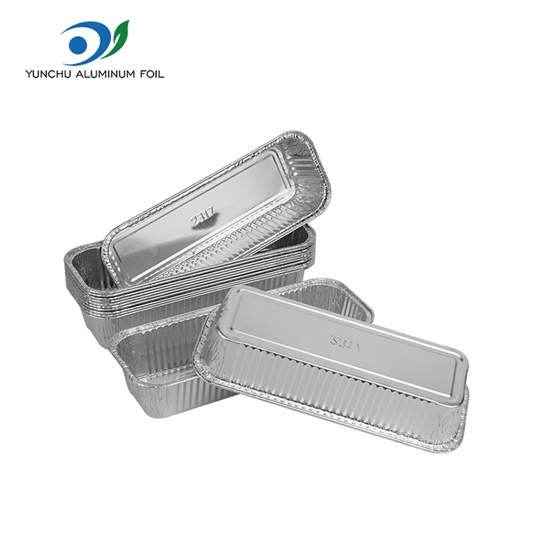 Prostokątne bagietki srebrne aluminiowe pojemniki na folii
