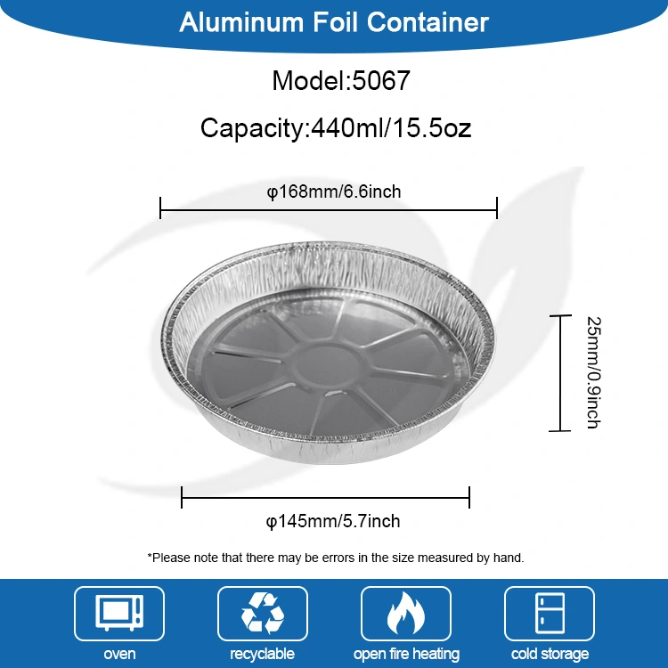7 -calowa pomarszczona patelnia na pizzę srebrne pojemniki na folii aluminiowe