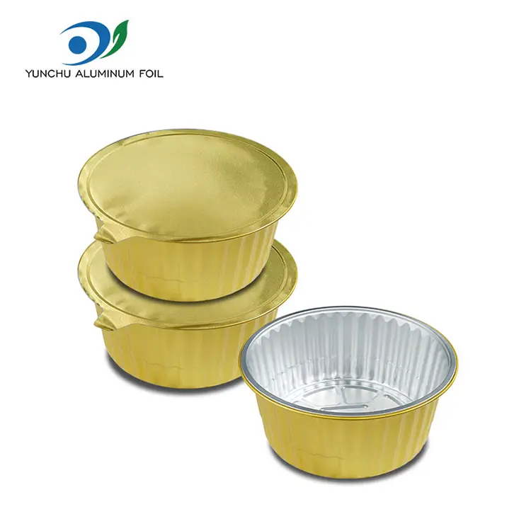 Pojemniki z tacą do pieczenia do pieczenia złotą aluminiową folii pojemniki