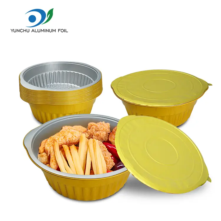 Jednorazowe pojemniki z folii z folii złotych Jednorazowe pojemniki z folii z folii złotych