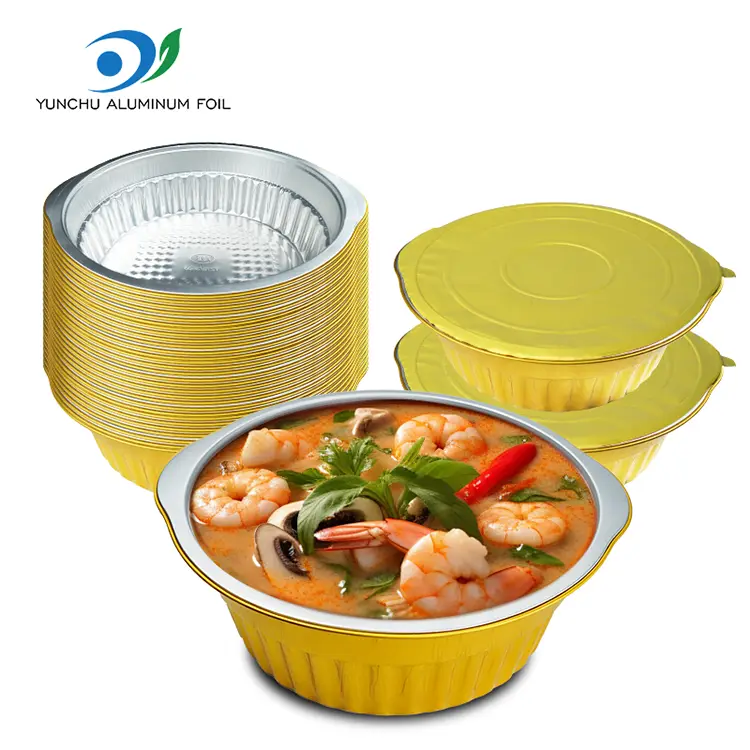 Jednorazowe pojemniki z folii z folii złotych