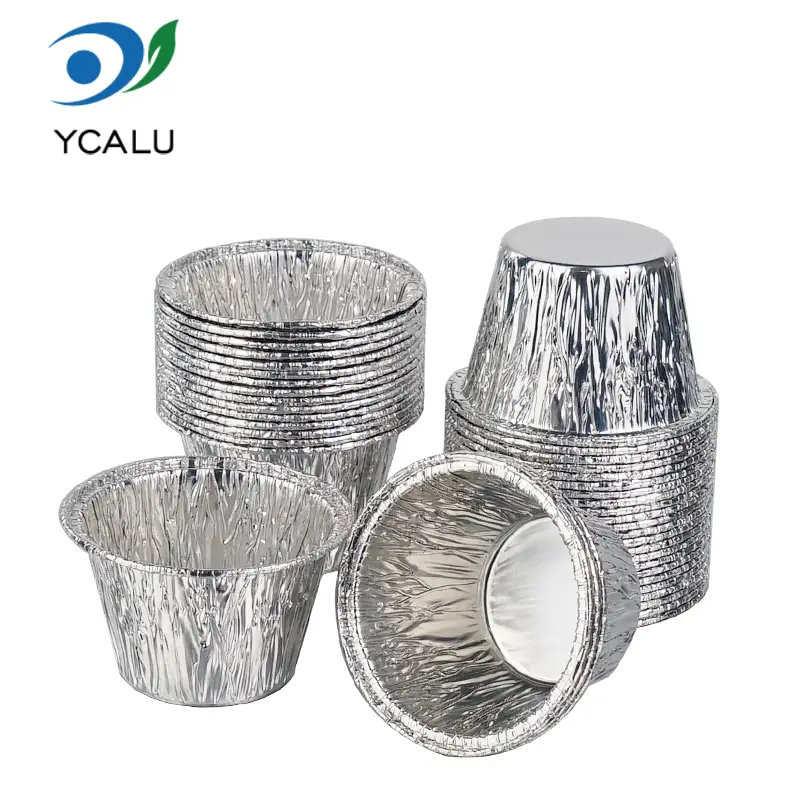 Jednorazowe mini kubki na ciasto w kolorze srebrnym Pojemniki z folii aluminiowej