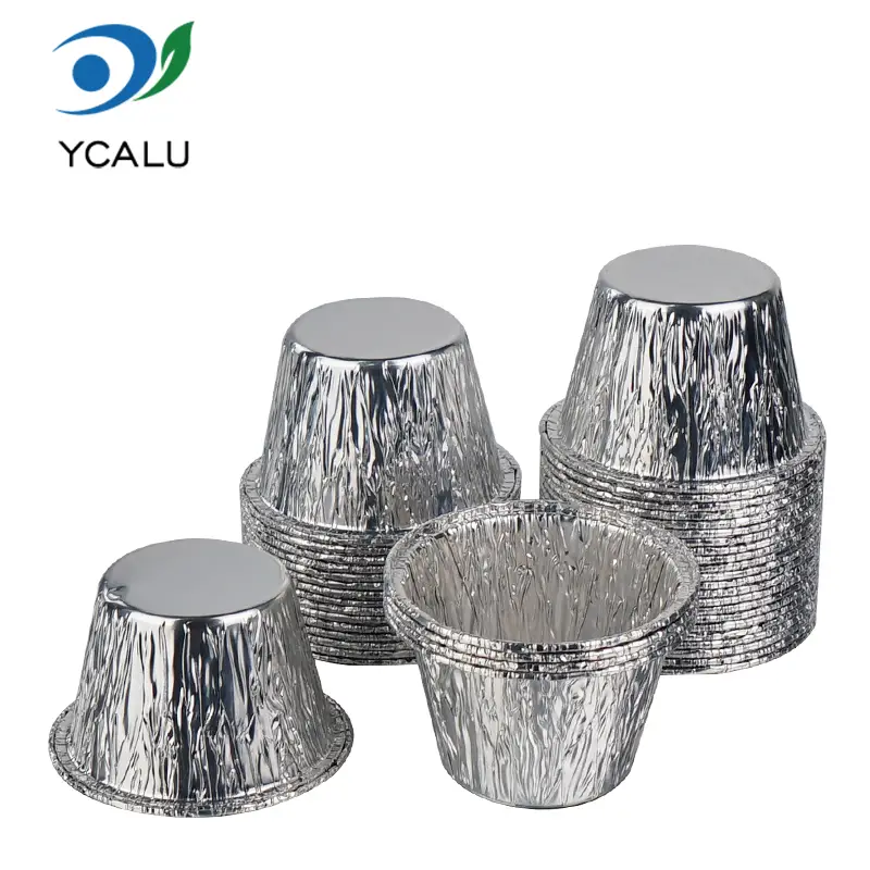 Jednorazowe mini kubki na ciasto w kolorze srebrnym Pojemniki z folii aluminiowej