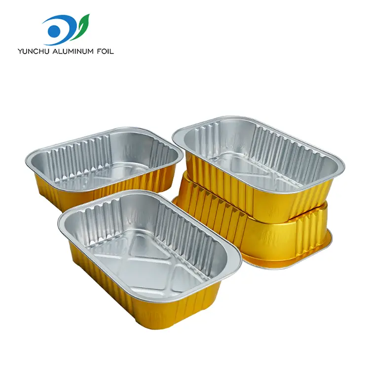 Jednorazowe prostokątne pojemniki z folii aluminiowej Jednorazowe prostokątne pojemniki z folii aluminiowej