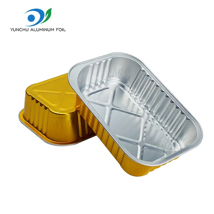 Jednorazowe prostokątne pojemniki z folii aluminiowej