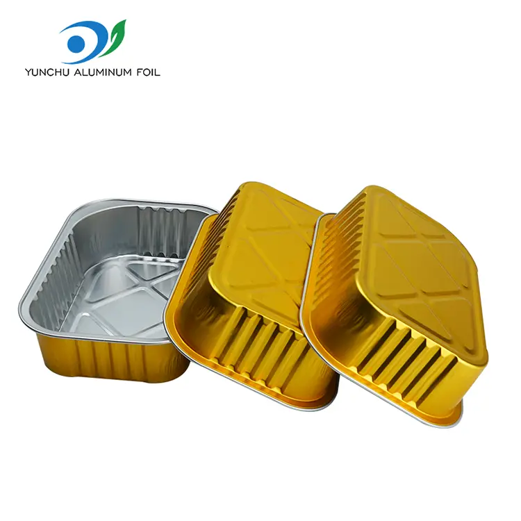 Jednorazowe prostokątne pojemniki z folii aluminiowej