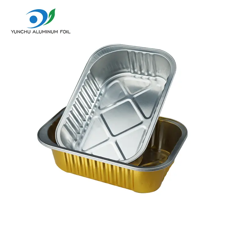 Jednorazowe prostokątne pojemniki z folii aluminiowej