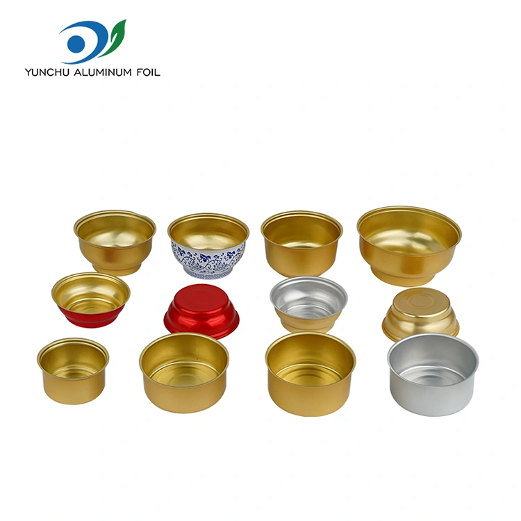 Jednorazowe okrągłe pudełko na wynos, mała złota miska, pojemniki z folii aluminiowej