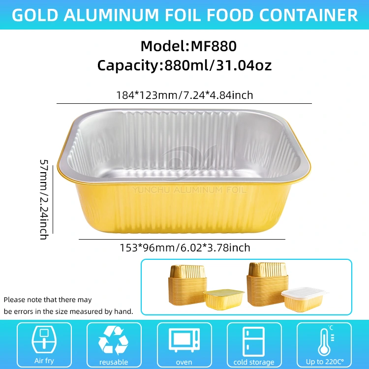 Pojemniki z folii aluminiowej do dyspozycji kwadratowej