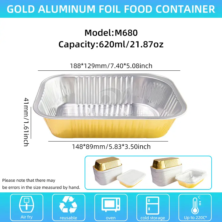 Pojemniki z folii aluminiowej o stopniu jednorazowego gustu