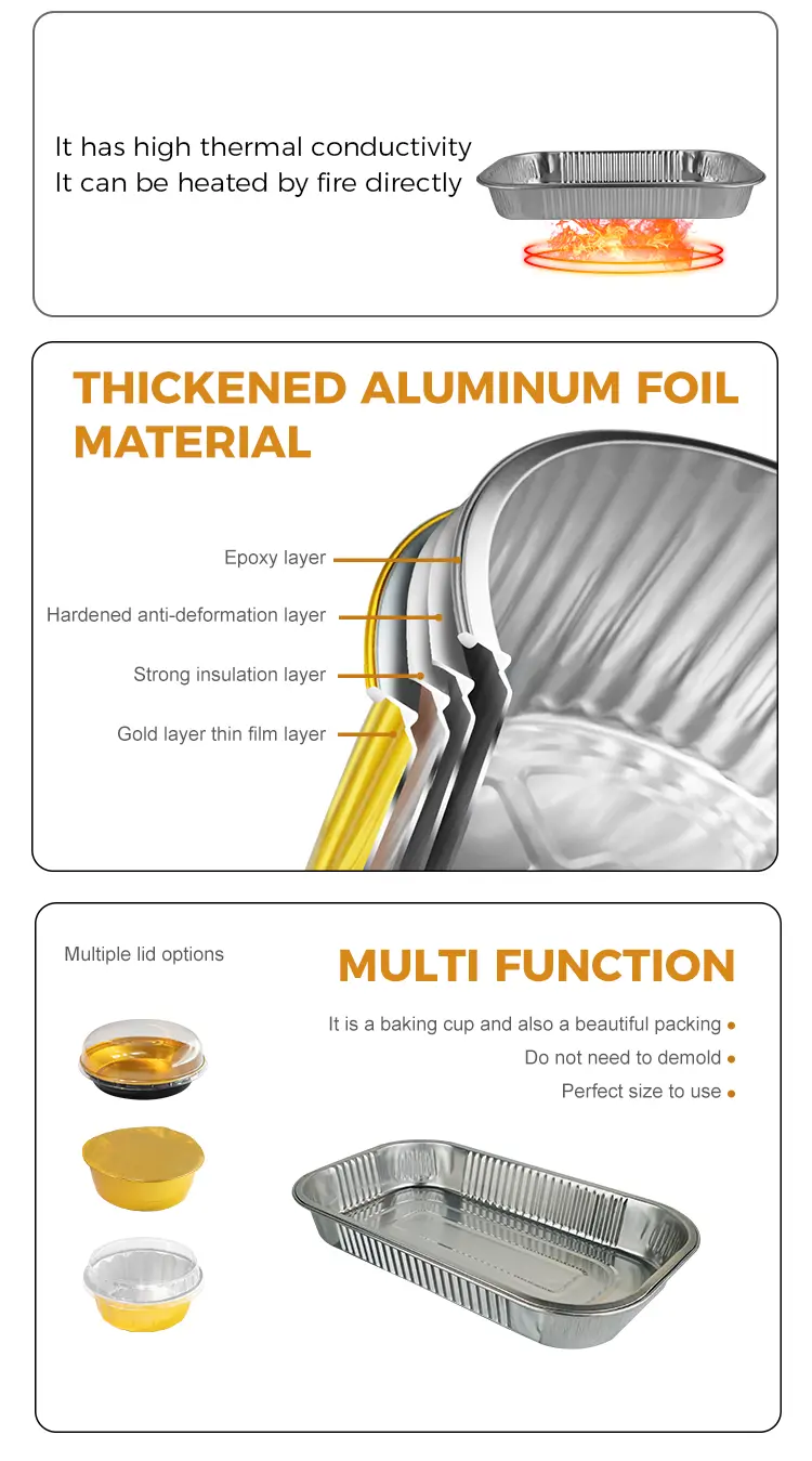 Disposable takeaway lunch boxes Aluminum Foil Containers