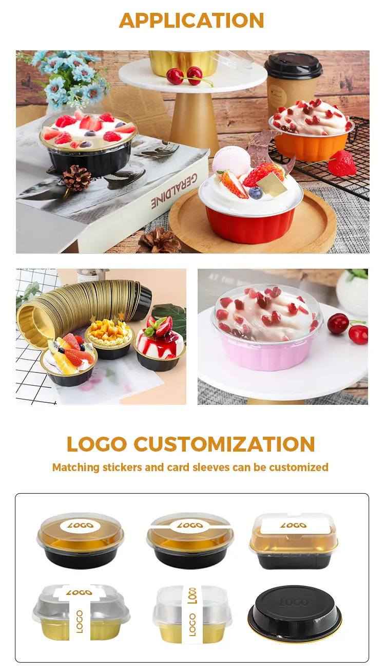 Round bowl for dessert Smoothwall Aluminum Foil Containers