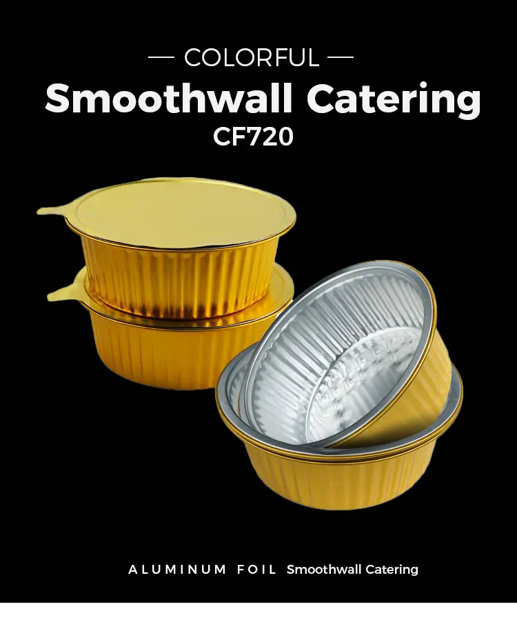 Takeaway small hot pot Golden Round Aluminum Foil Containers