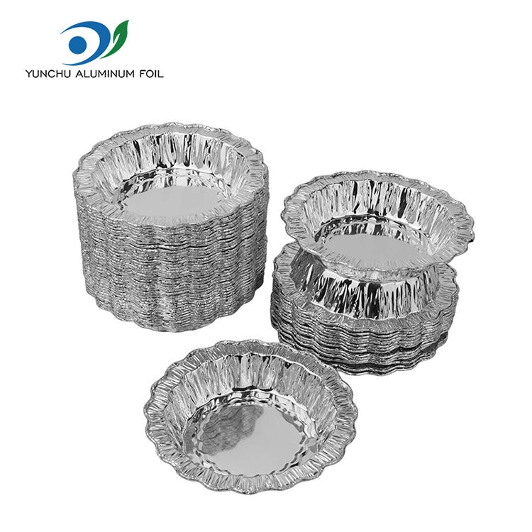 Koronkowe okrągłe ciasto do pieczenia Srebrne pojemniki z folii aluminiowej