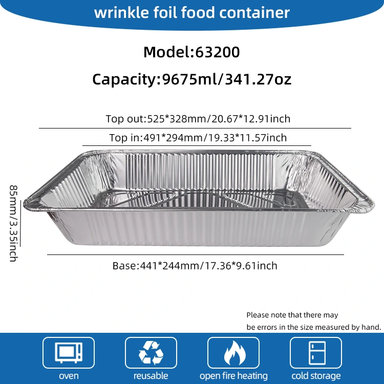 Duża pojemność na zewnątrz taca do pieczenia srebrne pojemniki na folii aluminiowe