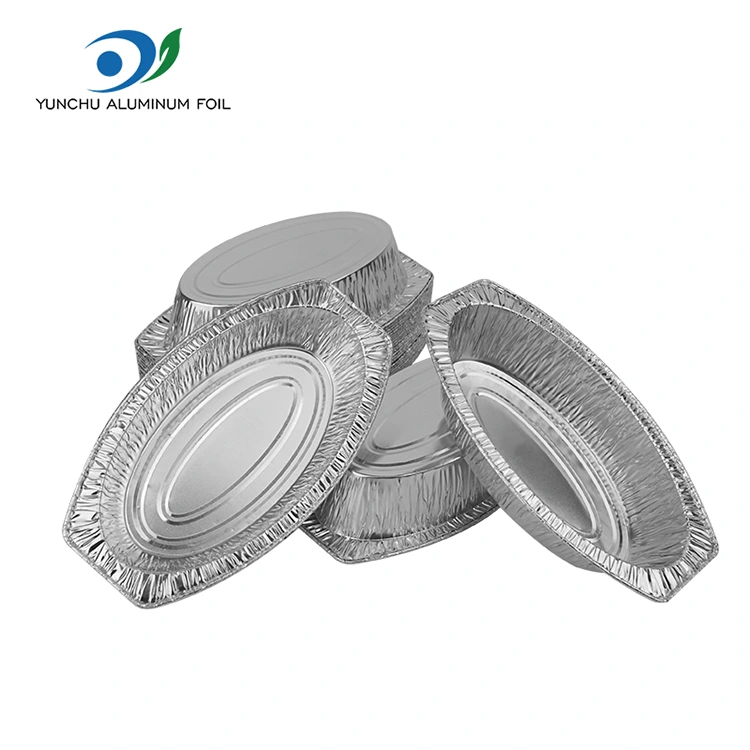 Owalne pojemniki z folii aluminiowej srebrnej