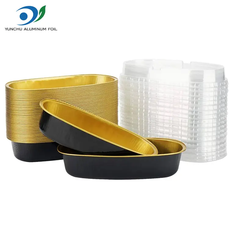 Owalne kolorowe pojemniki na aluminiowe folii Owalne kolorowe pojemniki na aluminiowe folii