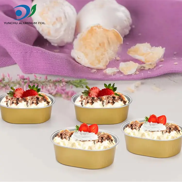 Owalne pojemniki z folii aluminiowej o lekkich ściankach