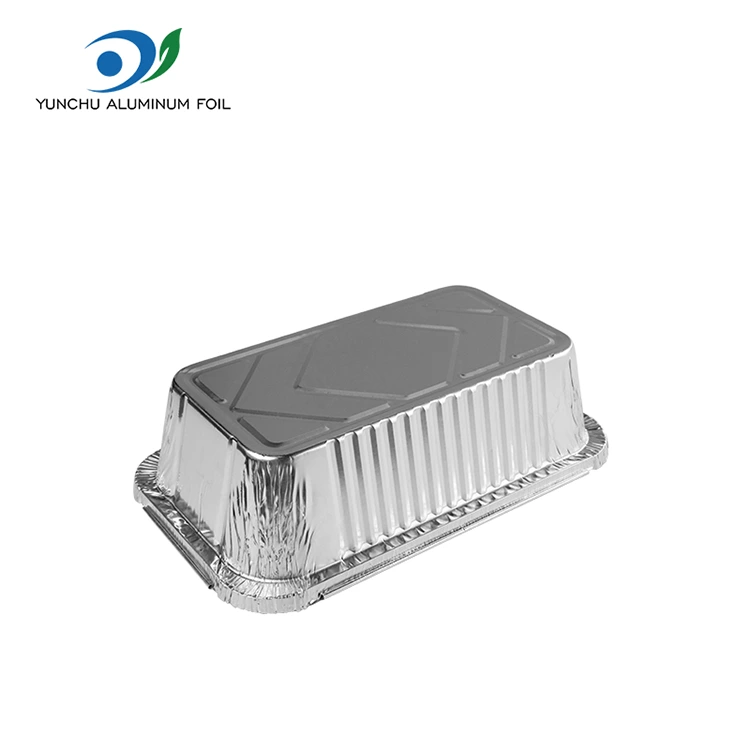 Prostokątne pojemniki na frytkę powietrza srebrne aluminiowe pojemniki