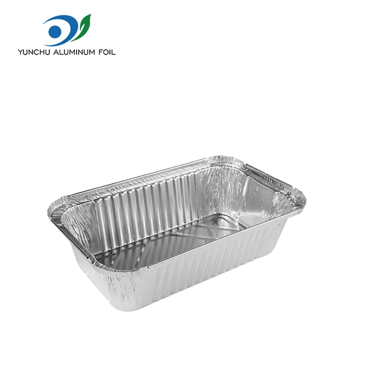 Prostokątne pojemniki na frytkę powietrza srebrne aluminiowe pojemniki