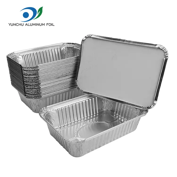 Prostokątne pojemniki na frytkę aluminium srebrne