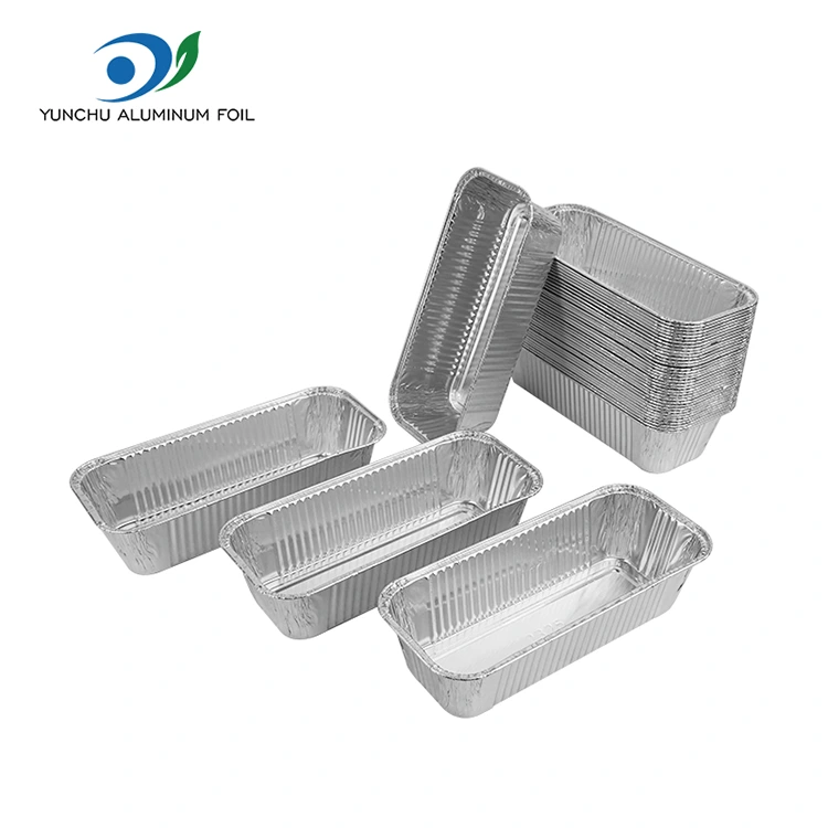 Prostokątne pojemniki na frytkę powietrza srebrne aluminiowe folii
