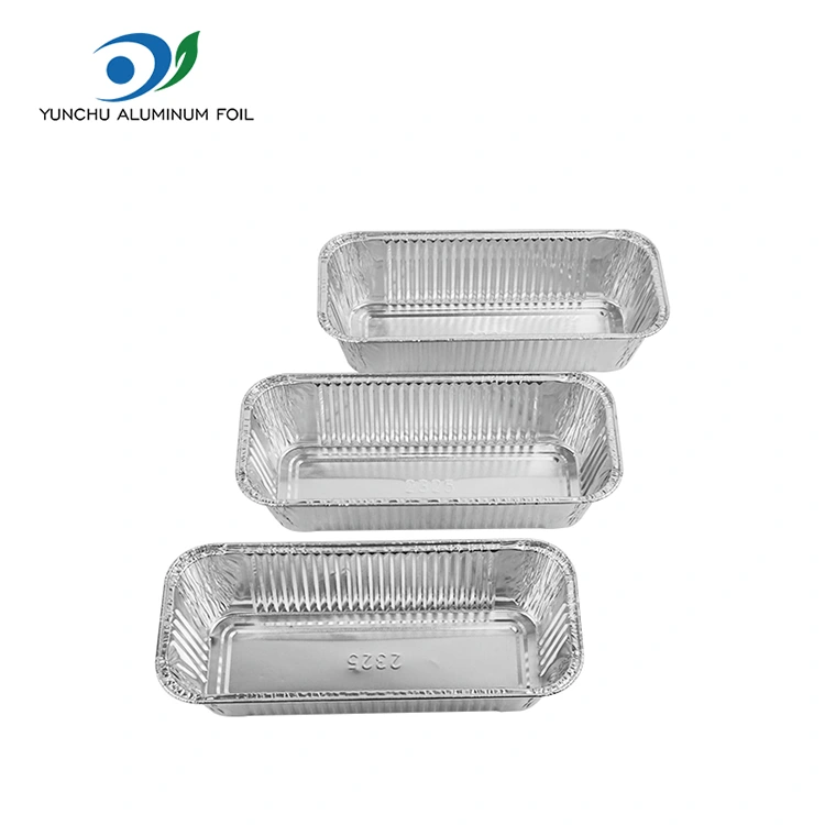 Prostokątne pojemniki na frytkę powietrza srebrne aluminiowe folii