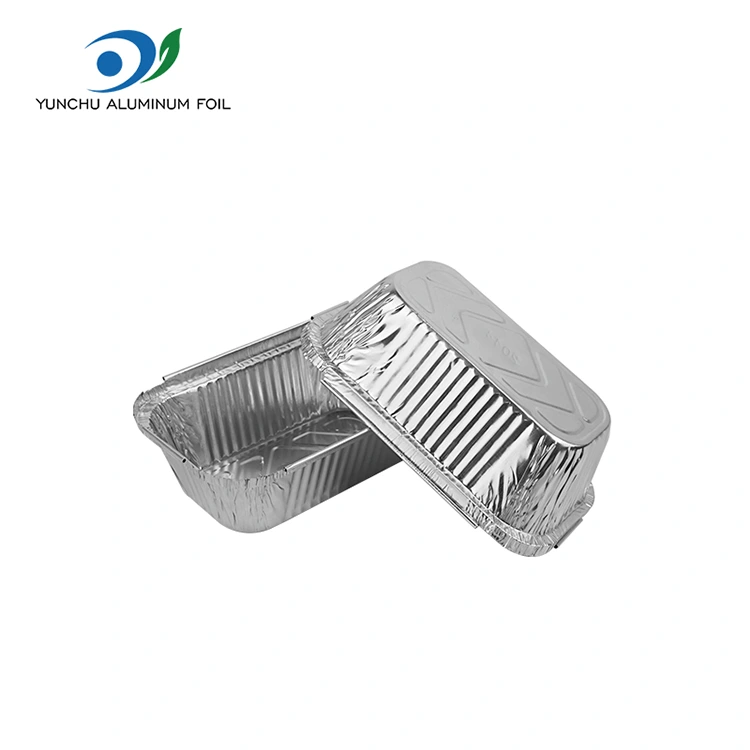 Prostokątne pojemniki na srebrne aluminiowe ryż