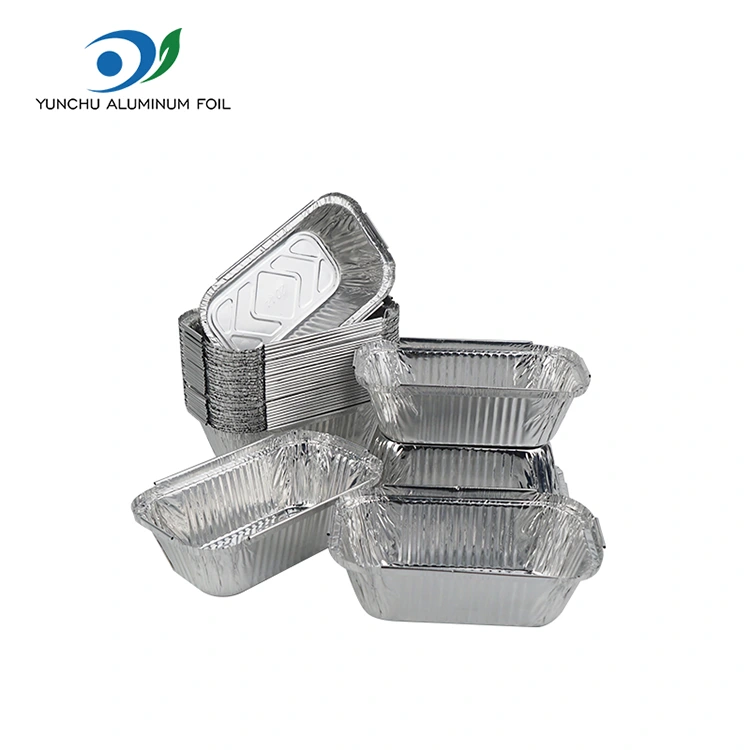 Prostokątne pojemniki na srebrne aluminiowe ryż