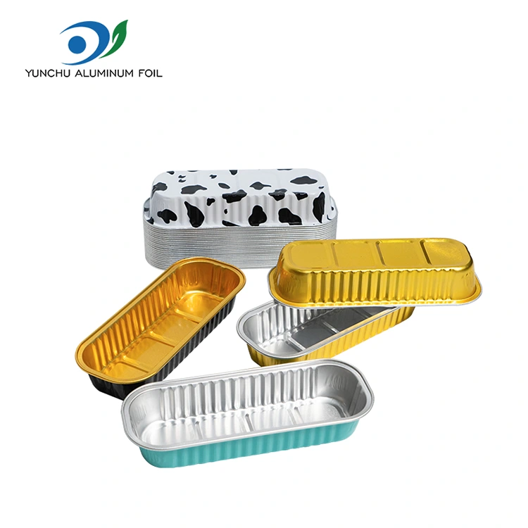 Prostokątne ciasto do pieczenia aluminiowe pojemniki na folii Prostokątne ciasto do pieczenia aluminiowe pojemniki na folii