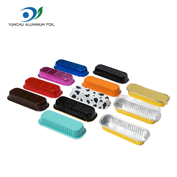 Prostokątne ciasto do pieczenia aluminiowe pojemniki na folii