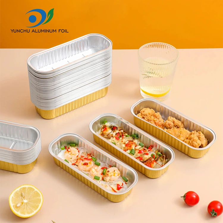 Prostokątne ciasto do pieczenia aluminiowe pojemniki na folii