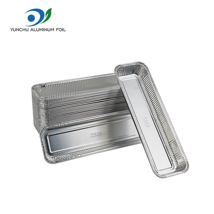 Prostokątne pojemniki na frytkę aluminiową srebrne aluminiowe