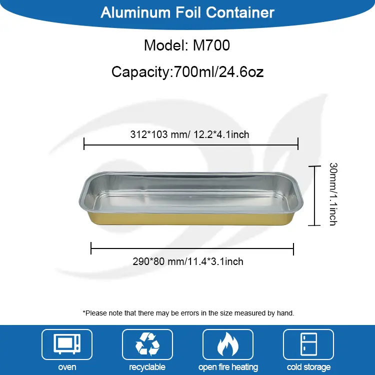 Prostokątne pojemniki na aluminiowe folii do chleba