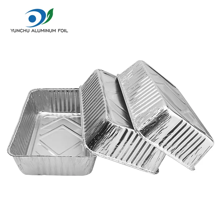 Prostokątny chleb srebrny aluminiowy pojemniki