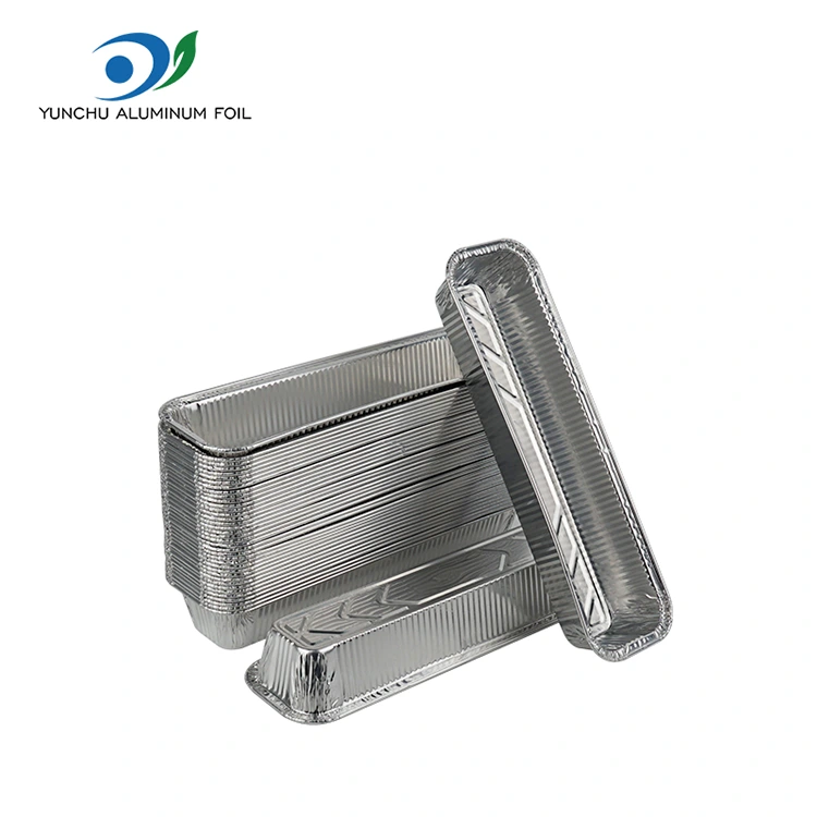 Prostokątne taca do pieczenia srebrne pojemniki z folii aluminiowej