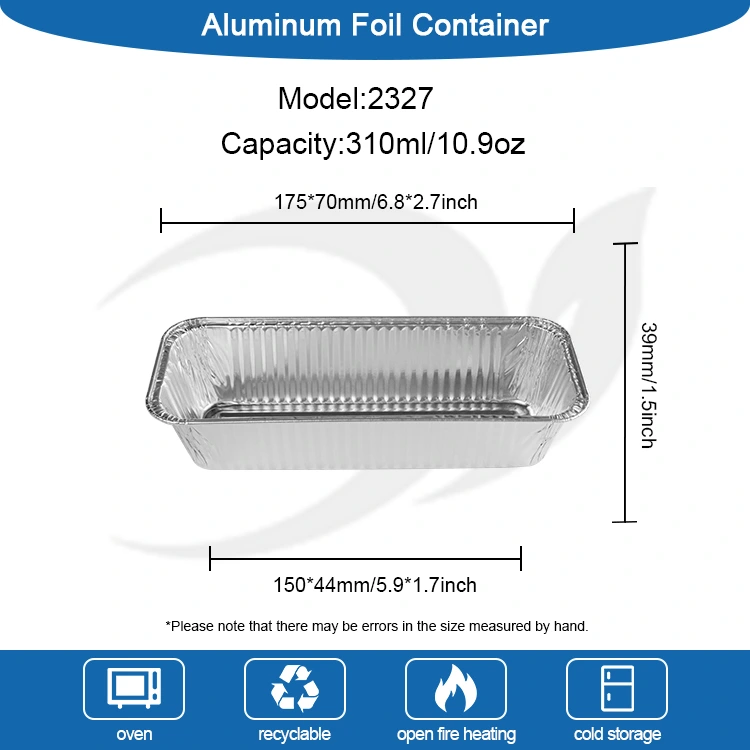 Prostokątne pojemniki na tacę chlebową srebrne aluminiowe