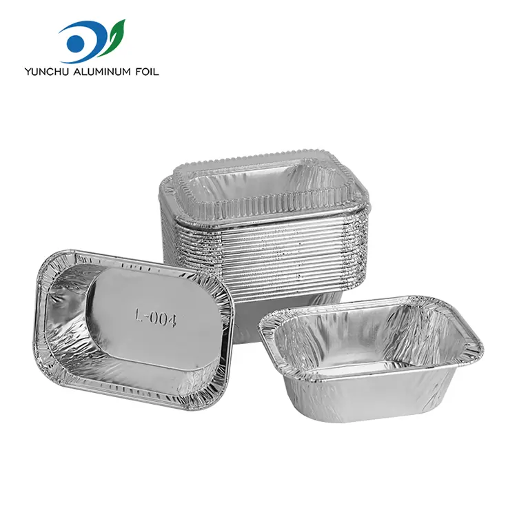 Prostokątne ciasto srebrne pojemniki na folii aluminiowe Prostokątne ciasto srebrne pojemniki na folii aluminiowe