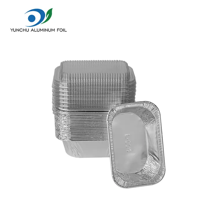 Prostokątne ciasto srebrne pojemniki na folii aluminiowe