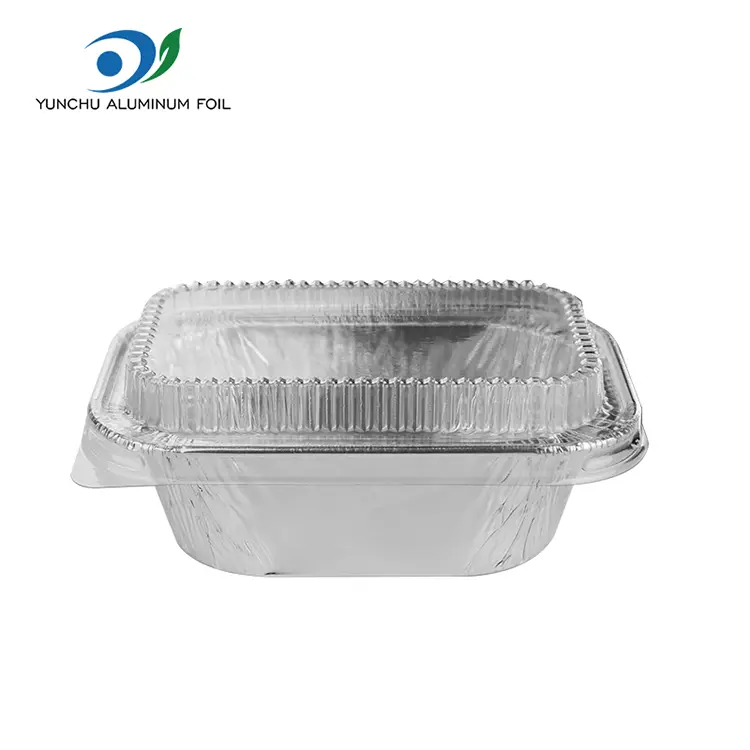 Prostokątne ciasto srebrne pojemniki na folii aluminiowe
