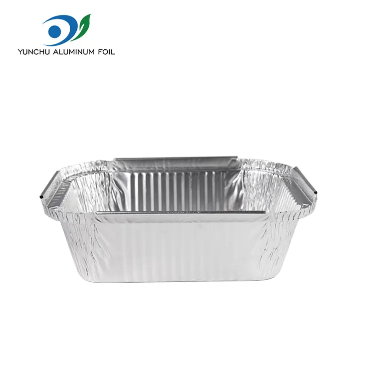 Prostokątne pojemniki na wynos srebrnych aluminiowych folii