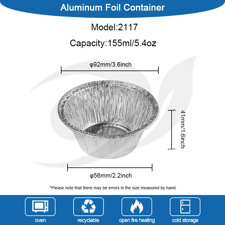 Okrągły ciasto Piece Srebrny aluminiowy pojemnik na żywność